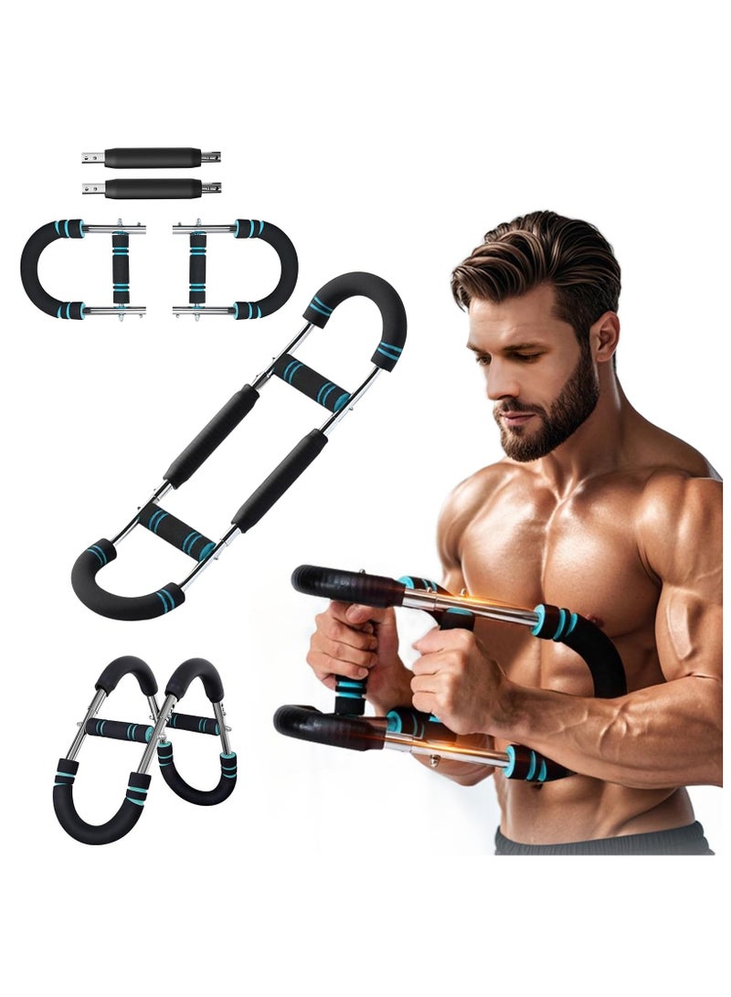 XICEN Adjustable Twister Arm Exerciser - 40-100lb Portable Chest & Arm Workout Equipment with Detachable Design for Home Gym, Muscle Training (Arms/Chest/Back/Core ), Suitable for Men and Women(Dark blue) - Image 1