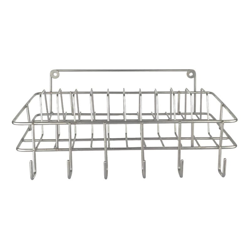 CR18 COLLECTION Stainless Steel Kitchen Rack Utensils Dish Organizer Stand with Plate and Cutlery Holder Wall Mount Kitchen Dish Rack with PlateGlassCupMug Stand Modular Kitchen Storage Rack - Image 4
