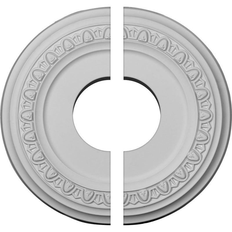 Ekena Millwork CM12JA2 12 1/4"OD x 4"ID x 1 1/8"P Jackson Ceiling Medallion, Fits Canopies up to 7-3/8", 2 Piece - Image 1