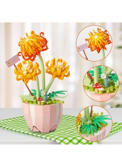 Y&D Flower Bouquet Building Kit,Mini Chrysanthemum Block Set Bonsai Tree Toys Kits Botanical Collection for Home Decoration 8+ 8-12 6-12 Creative Decor, Gifts Women Mother Kids 6+Ages  - Image 3