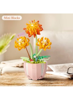 Y&D Flower Bouquet Building Kit,Mini Chrysanthemum Block Set Bonsai Tree Toys Kits Botanical Collection for Home Decoration 8+ 8-12 6-12 Creative Decor, Gifts Women Mother Kids 6+Ages  - Image 2