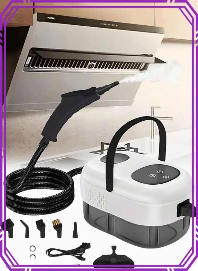 أبيكس منظف بخار محمول بالضغط مع  قطع من الملحقات وقفل أمان، جهاز بخار متعدد الأغراض وقوي للاستخدام المنزلي للتنظيف والسيارة والحمام والدش والمفروشات والجص والنوافذ والشحوم - Image 1