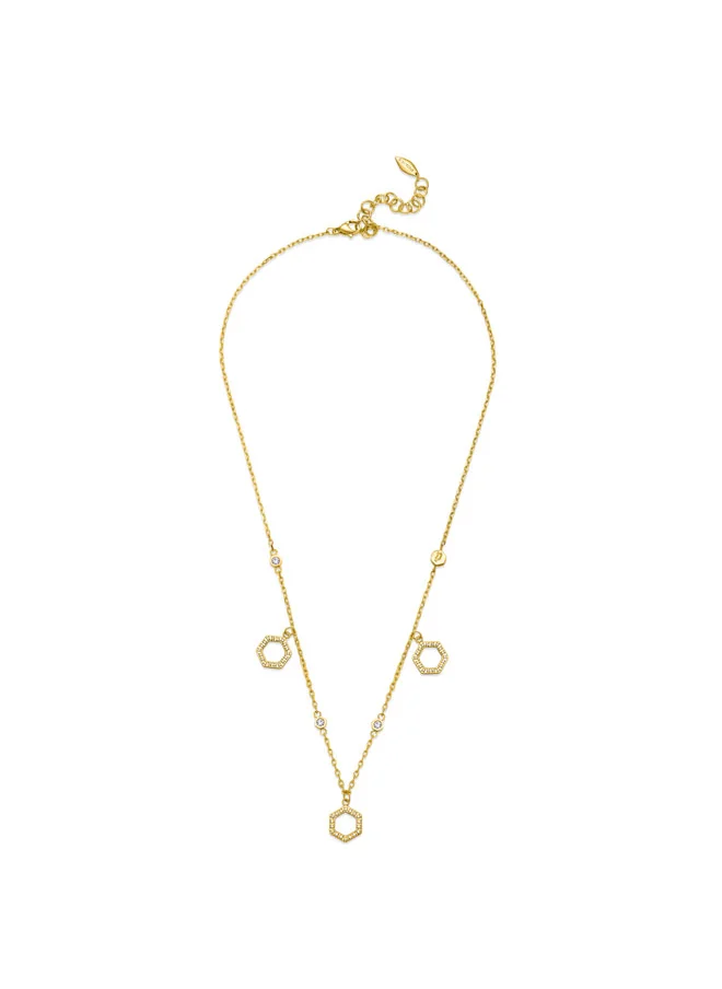 بوليس Fluorescent Gold Plated Necklace, Earrings, Bangle Set Box for Women's
