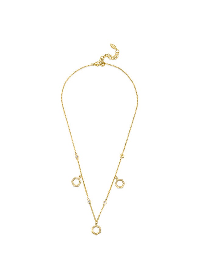 POLICE Fluorescent Gold Plated Necklace, Earrings, Bangle Set Box for Women's  - Image 1