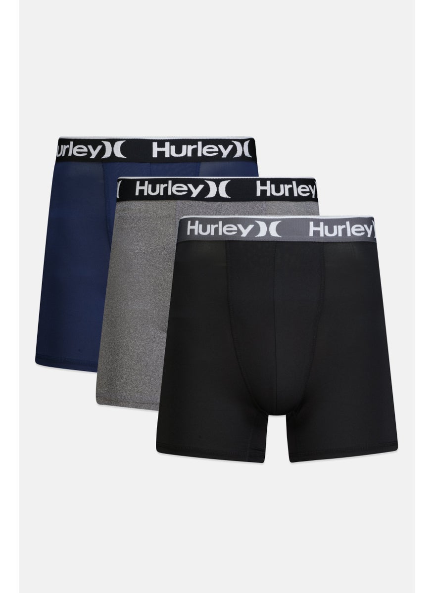 Hurley - Men 3 Pcs Brand Logo Boxer Brief Set, Multicolor - Image 1