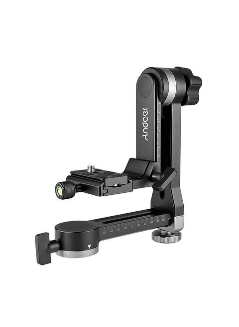 Andoer Heavy Duty 360° Panoramic Gimbal Tripod Head Aluminum Alloy 15kg/33lbs Load Capacity with 1/4 Inch & 3/8 Inch Screw Quick Release Plate Bubble Level for DSLR Cameras