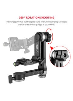 ANDOER Andoer Heavy Duty 360° Panoramic Gimbal Tripod Head Aluminum Alloy 15kg/33lbs Load Capacity with 1/4 Inch & 3/8 Inch Screw Quick Release Plate Bubble Level for DSLR Cameras  - Image 2