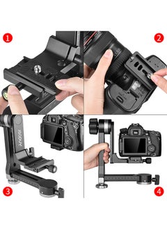 ANDOER Andoer Heavy Duty 360° Panoramic Gimbal Tripod Head Aluminum Alloy 15kg/33lbs Load Capacity with 1/4 Inch & 3/8 Inch Screw Quick Release Plate Bubble Level for DSLR Cameras  - Image 4