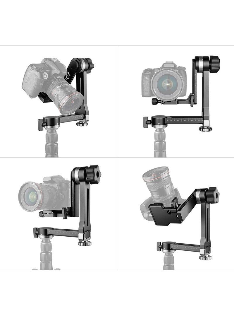Andoer Heavy Duty 360° Panoramic Gimbal Tripod Head Aluminum Alloy 15kg/33lbs Load Capacity with 1/4 Inch & 3/8 Inch Screw Quick Release Plate Bubble Level for DSLR Cameras