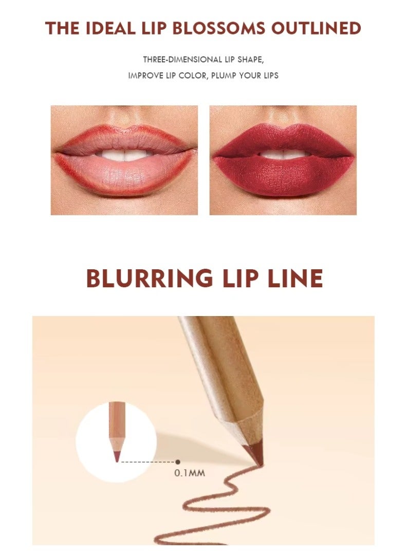 pudaier 12Pcs Lip Liner Set Lip Liner Lipstick Set 12 Colors Lip Liner Pencil Matte Waterproof Long Lasting Lipstick Lip Contour Makeup Lip Liner Set Full Color One Stroke Define Lip Liner - Image 4