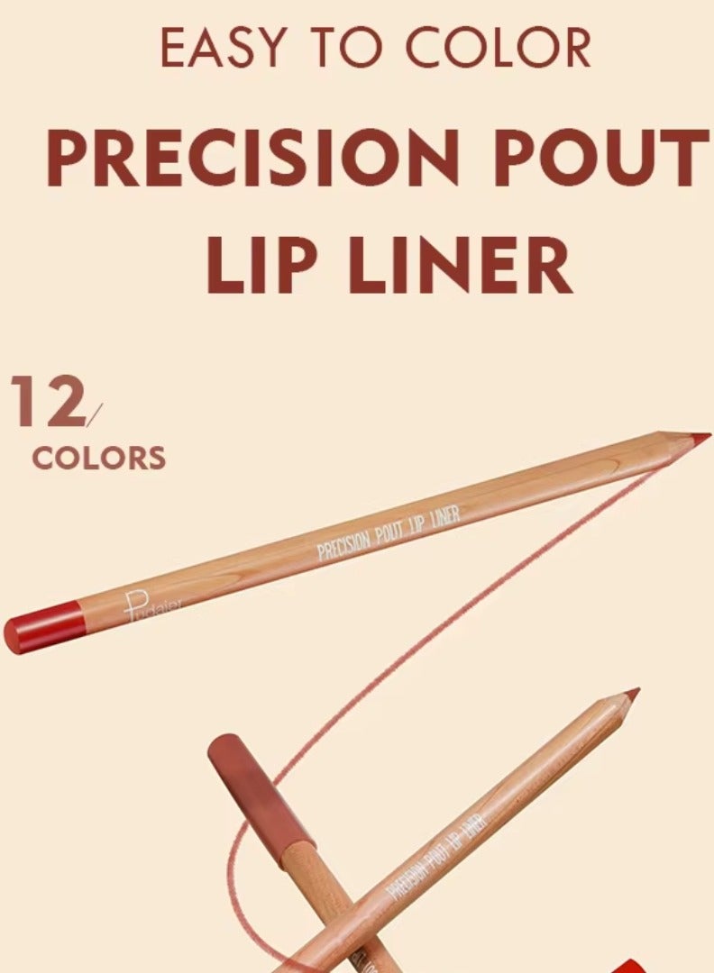 pudaier 12Pcs Lip Liner Set Lip Liner Lipstick Set 12 Colors Lip Liner Pencil Matte Waterproof Long Lasting Lipstick Lip Contour Makeup Lip Liner Set Full Color One Stroke Define Lip Liner - Image 5