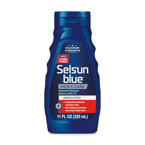 Selsun Blue Men's Care Medicated Antidandruff Shampoo, Maximum Strength Scalp Treatment With Selenium Sulfide, 11 fl. oz. - Image 1