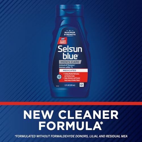 Selsun Blue Men's Care Medicated Antidandruff Shampoo, Maximum Strength Scalp Treatment With Selenium Sulfide, 11 fl. oz. - Image 3