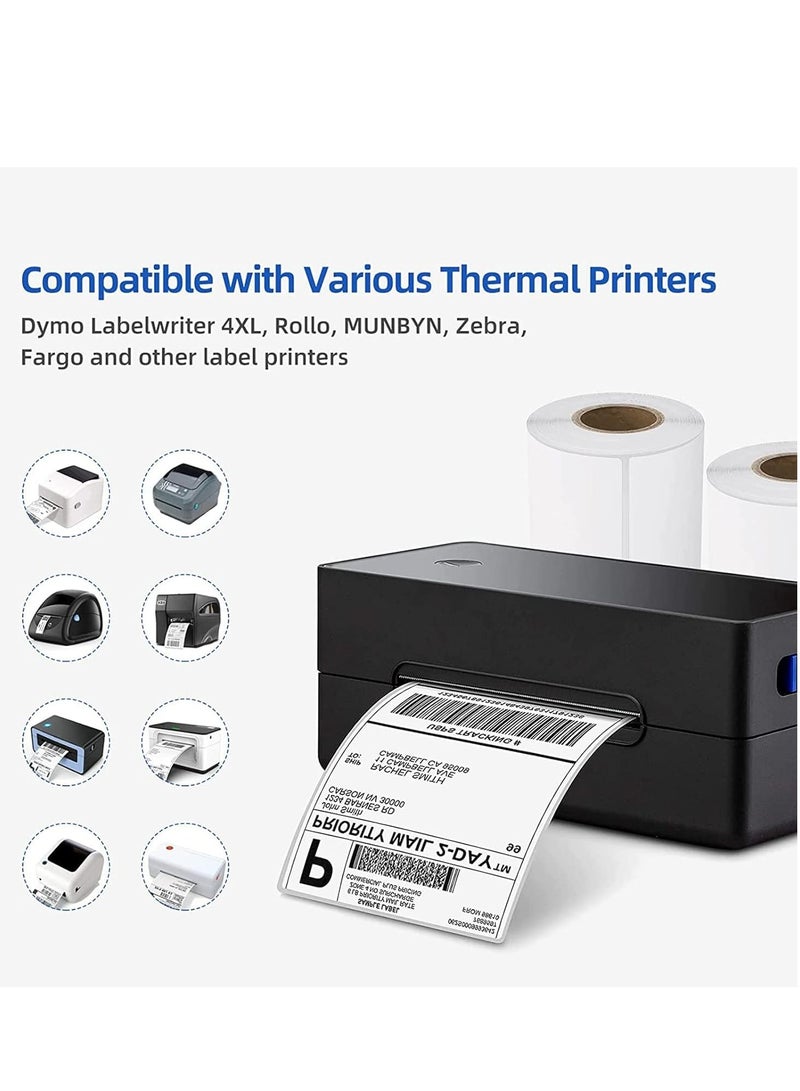 Direct Thermal Labels Roll 100mm×150mm (4'' x 6'')-300 Labels, Direct Thermal Shipping Labels White Mailing Thermal Paper Rolls Barcode Labels - Image 4