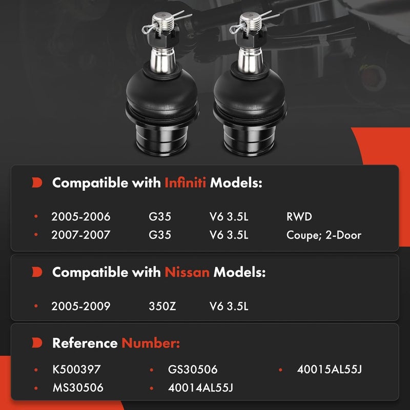 Front Lower Ball Joints for Infiniti G35  Nissan 350Z - Image 2