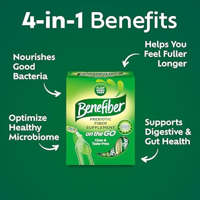 Benefiber On the Go Prebiotic Fiber Supplement Powder for Digestive Health, Daily Fiber, Unflavored - 28 Sticks (3.92 Ounces) - Image 2