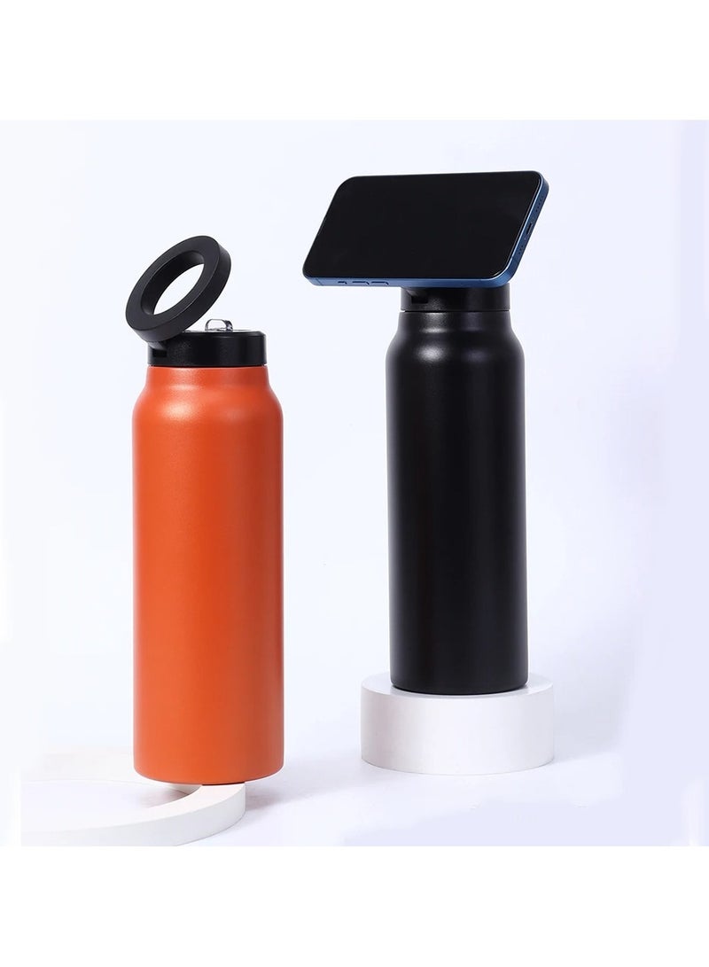 Generic Insulated Water Bottle – MagSafe-Compatible with Magnetic Phone Holder & Tripod Mount | Stainless Steel | Keeps Drinks Hot for 12H & Cold for 24H | 360° Rotating Base - Image 4