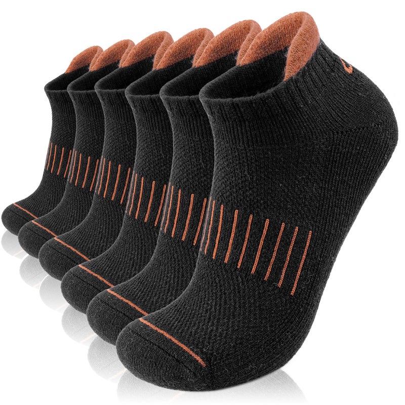 Lapulas Merino Wool Ankle Hiking Running Socks for Men Women Breathable Compression Thick Athletic No Show Socks 6 Pairs - Image 1