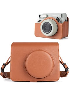 O Ozone Camera Case for Instax Wide 400 Camera, PU Leather Protective Carrying Camera Bag with Adjustable Shoulder Strap- Brown  - Image 1