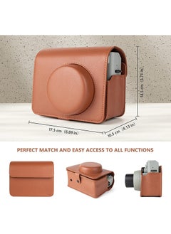 O Ozone Camera Case for Instax Wide 400 Camera, PU Leather Protective Carrying Camera Bag with Adjustable Shoulder Strap- Brown  - Image 4