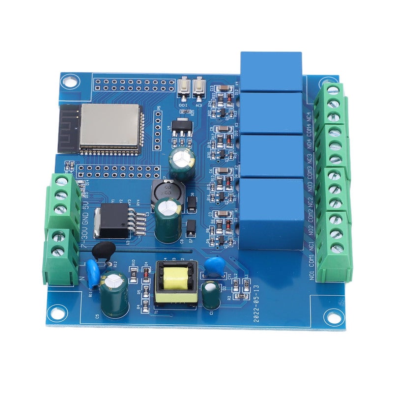ESP32 Development Board 4M Byte Flash, Pre-Led IO & UART Ports - Programmable & Resettable Buttons 4-Way 5V Relay Module for IoT Development, DIY Electronics, Smart Home Automation - Image 4