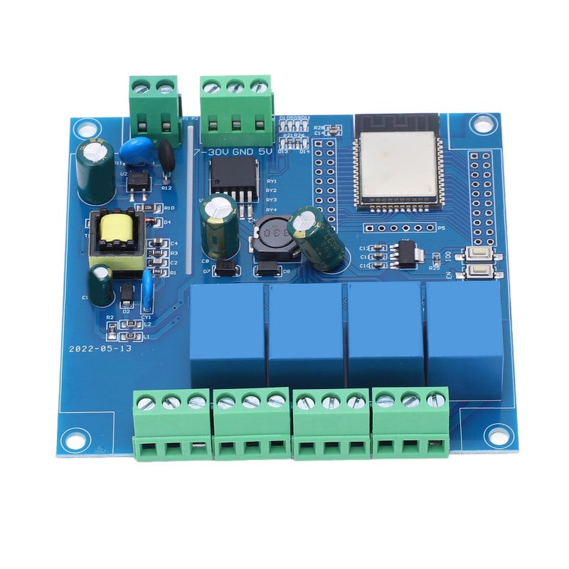 ESP32 Development Board 4M Byte Flash, Pre-Led IO & UART Ports - Programmable & Resettable Buttons 4-Way 5V Relay Module for IoT Development, DIY Electronics, Smart Home Automation - Image 2