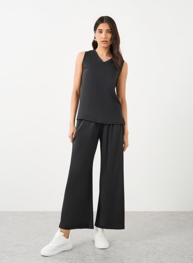Take Two Women Black Sleeveless Top and Pants Co-Ords - Image 2