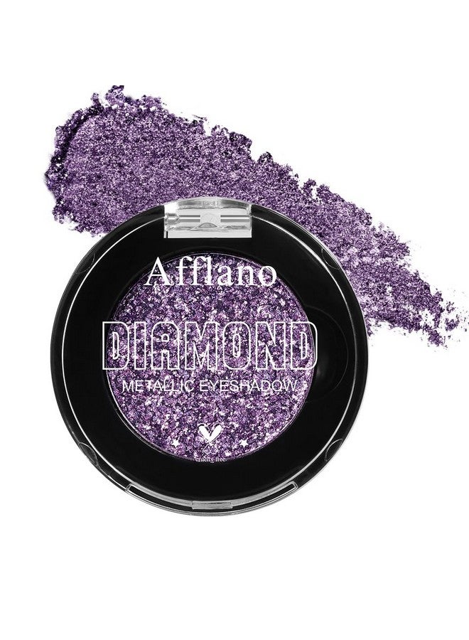 Afflano Sparkle Purple Glitter Eyeshadow One-Swipe Coverage, Diamond Lilac Purple Glitter Eyeshadow Palette Single, Pigmented Metallic Violet Eye Shadow Pallet For Girl Women Bold Eye Look, 7H - Image 1