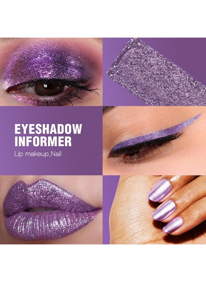 Afflano Sparkle Purple Glitter Eyeshadow One-Swipe Coverage, Diamond Lilac Purple Glitter Eyeshadow Palette Single, Pigmented Metallic Violet Eye Shadow Pallet For Girl Women Bold Eye Look, 7H - Image 2