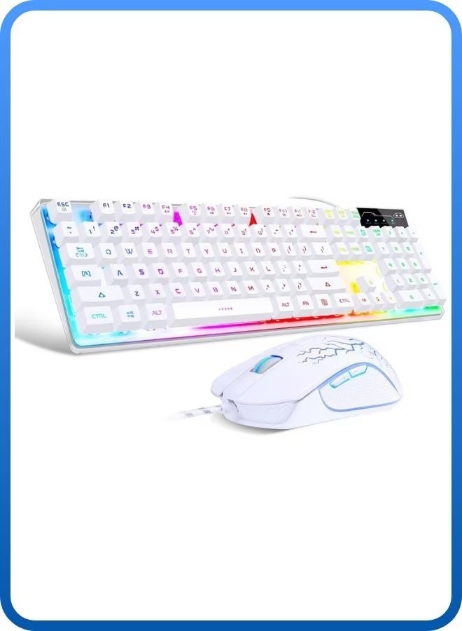 MageGee Gaming Keyboard and Mouse Combo, K1 RGB LED Backlit Keyboard with 104 Key for PC/Laptop(White) - Image 1