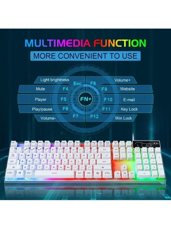 MageGee Gaming Keyboard and Mouse Combo, K1 RGB LED Backlit Keyboard with 104 Key for PC/Laptop(White) - Image 2