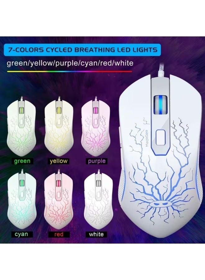 MageGee Gaming Keyboard and Mouse Combo, K1 RGB LED Backlit Keyboard with 104 Key for PC/Laptop(White) - Image 5