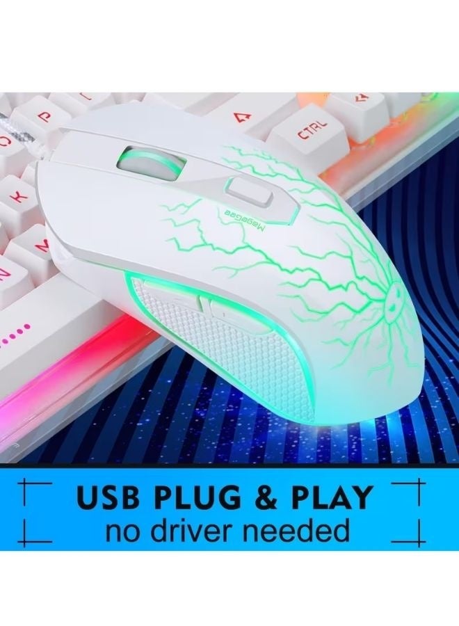 MageGee Gaming Keyboard and Mouse Combo, K1 RGB LED Backlit Keyboard with 104 Key for PC/Laptop(White) - Image 4