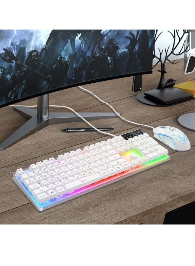 MageGee Gaming Keyboard and Mouse Combo, K1 RGB LED Backlit Keyboard with 104 Key for PC/Laptop(White) - Image 3