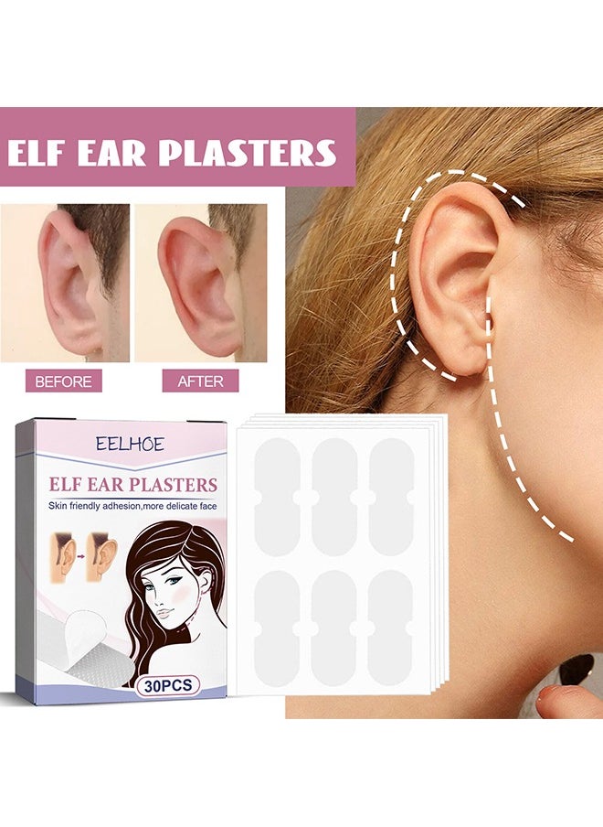 EELHOE - 30 Pcs Ear Stickers，Elf Ear Tapes,Ear Lobe Saver Lifts，Strong Support Transparent Painless Silicone Cosmetic Ear Stickers Say Goodbye to Flat Ears，to Creat V-Shaped Face，Natural Ear Contours - Image 1