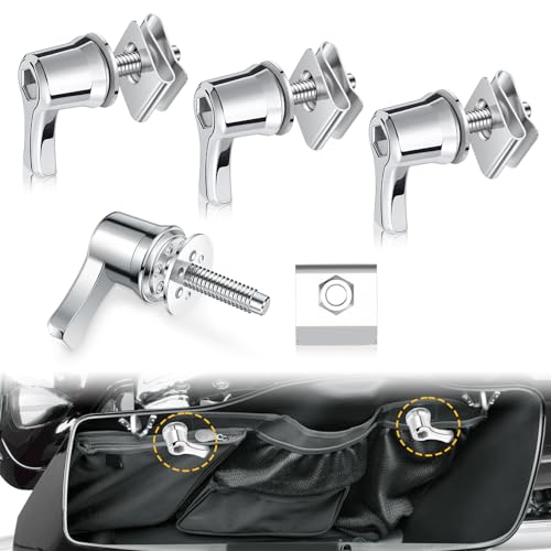 ANONEMOTO Saddlebag Locks Fastener Bolt Saddle Bag Bolts Mounting Security Hardware Theft Deterrent Locks Fit For Harley 19922024 Touring Softail Road Glide Street Glide Chrome - Image 1