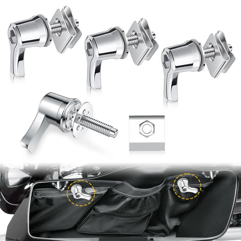 ANONEMOTO Saddlebag Locks Fastener Bolt Saddle Bag Bolts Mounting Security Hardware Theft Deterrent Locks Fit For Harley 19922024 Touring Softail Road Glide Street Glide Chrome - Image 3