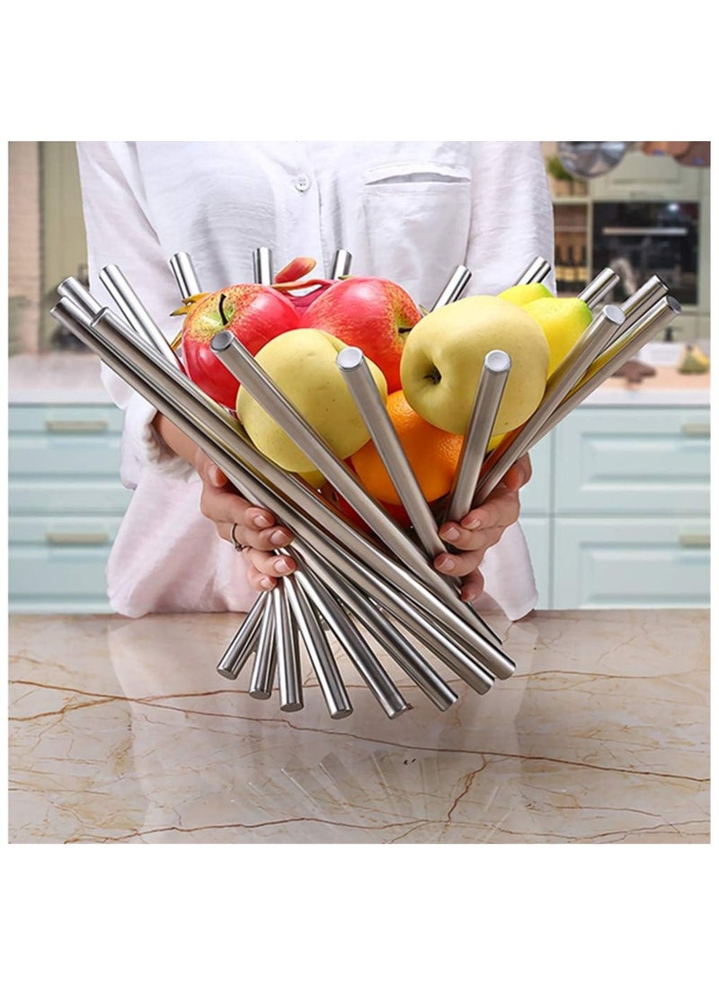 Generic - Fruit Bowl for Kitchen Counter, Large Fruit Basket Morden Fruits Holder for Table Centerpiece Decorative Fruit Bowls Stainless Steel Fruit Stand Creative Home Decor Bread Vegetable Storage Organizer - Image 1