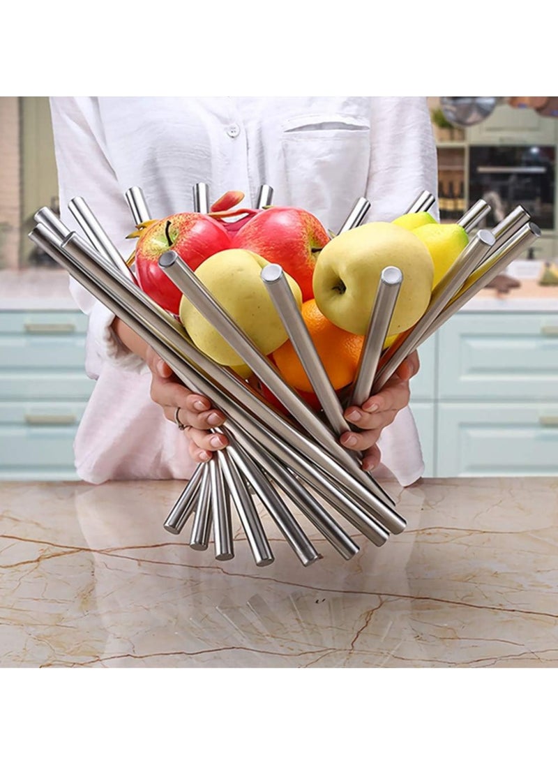 Generic - Fruit Bowl for Kitchen Counter, Large Fruit Basket Morden Fruits Holder for Table Centerpiece Decorative Fruit Bowls Stainless Steel Fruit Stand Creative Home Decor Bread Vegetable Storage Organizer - Image 1