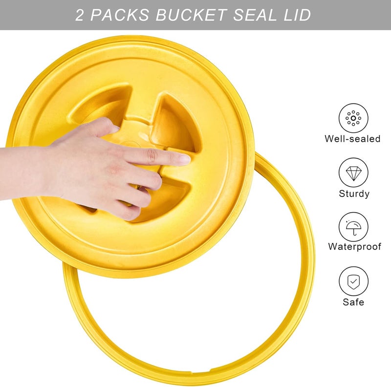 Aodaer 4 Pieces Seal Lid 5 Gallon Bucket Twist Lid Food Storage Container Lid Reusable Plastic Seal Lid Food Storage Container Lids (Red, Yellow, Blue, Green) - Image 5