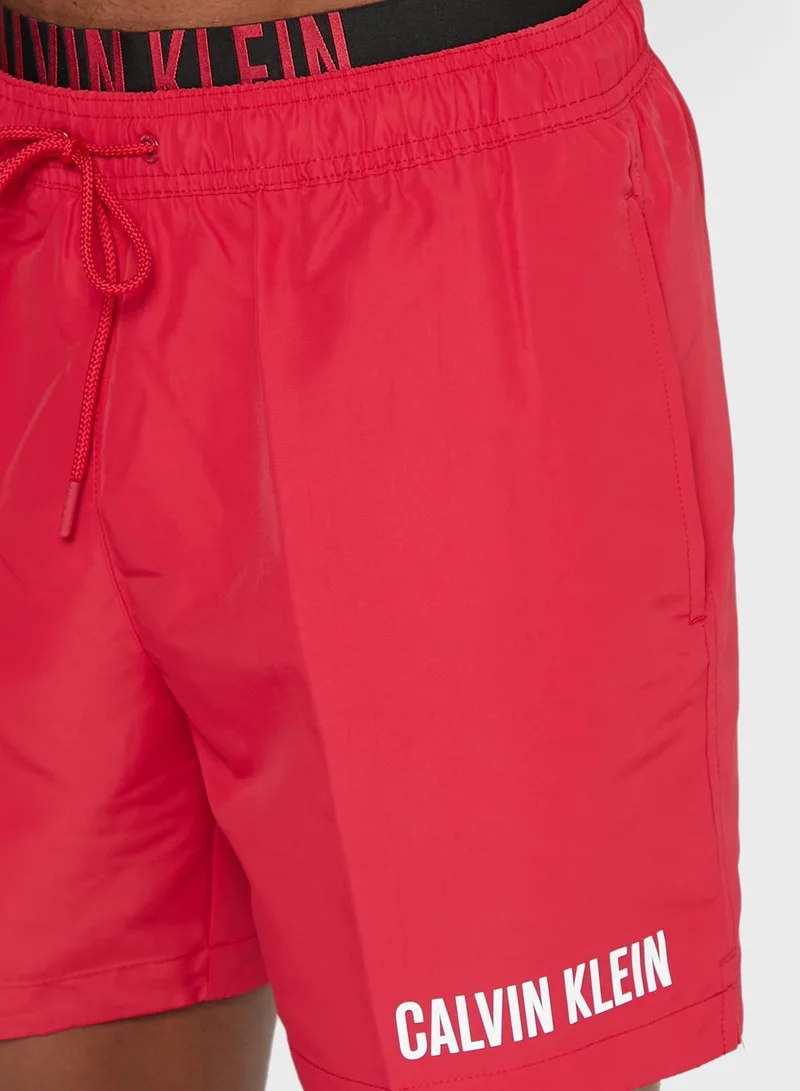 CALVIN KLEIN Logo Double Waistband Swim Shorts