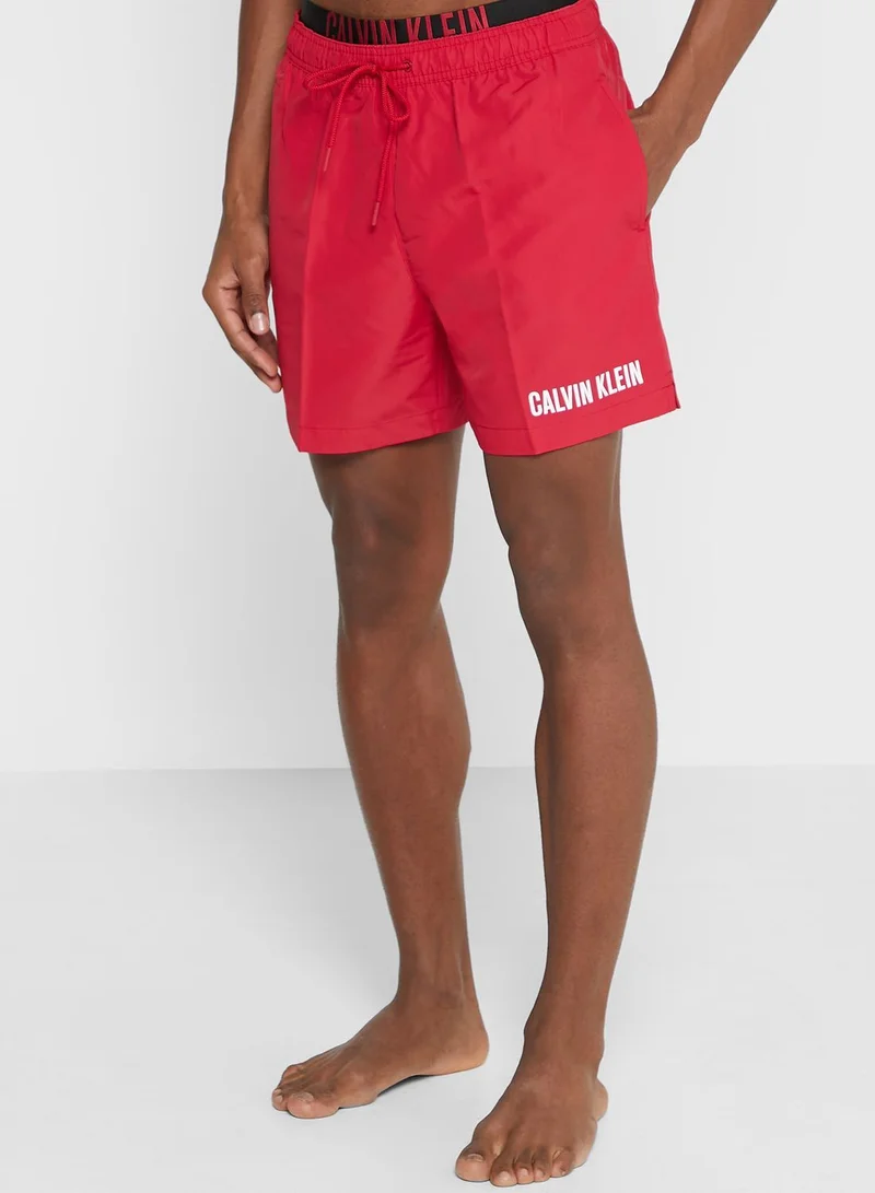 CALVIN KLEIN Logo Double Waistband Swim Shorts