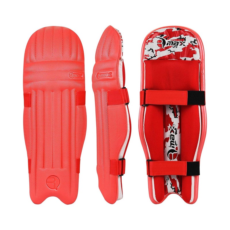 RMAX Cricket Batting Legguard Pad Full Size (RED) - Image 1