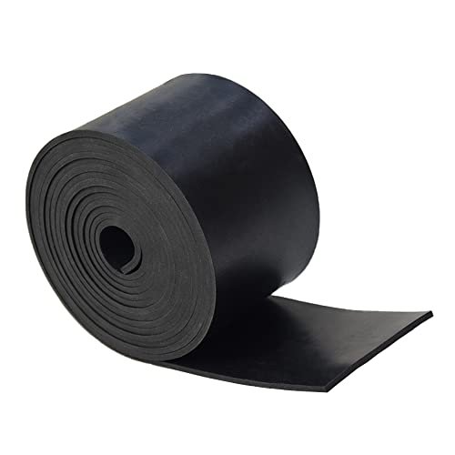 DOBTIM Rubber Strips 1/8 (.125)" Thick X 3" Wide X 10' Long, Solid Rubber Rolls Use for Gaskets DIY Material, Supports, Sealing, Bumpers, Protection, Abrasion, Black - Image 1