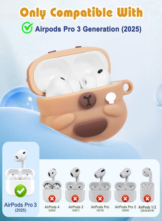 جراب Joyleop لسماعات AirPods Pro 3 - جراب حماية ناعم بتصميم كرتوني ثلاثي الأبعاد لطيف ومرح للنساء والفتيات، مناسب لسماعات AirPods Pro 3. غطاء سلسلة مفاتيح لجيل 2025 - Image 2