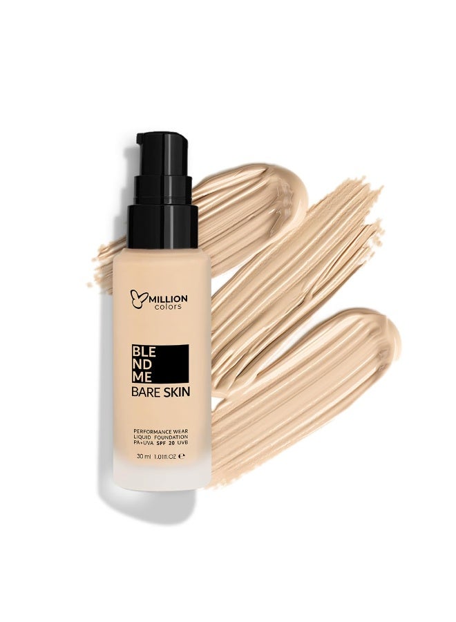 Million Colors Foundation for Face Makeup | Liquid Foundation for Oily and Dry Skin | Lightweight Matte Finish with SPF 20 | Waterproof Long-Lasting Makeup | All Skin Types | Ivory 02, 30ml - Image 3