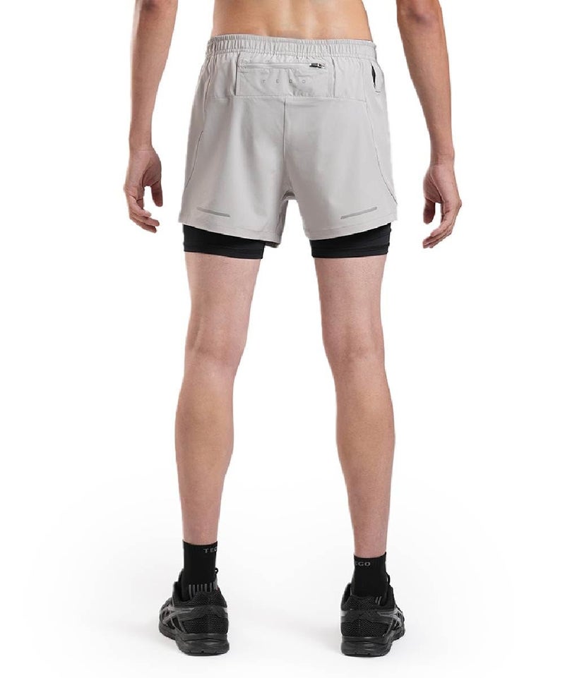 TEGO Men’s Pacer 5” Lined Shorts | Lightweight Gym & Running Shorts with Inner Compression Liner | Anti-Chafe, Quick-Dry | 2-in-1 Workout Shorts - Image 3