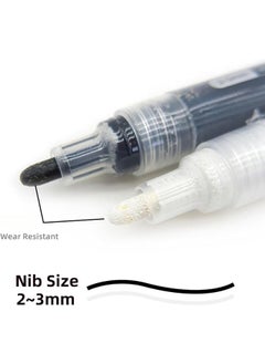 erorex 6Pcs Acrylic Paint Pens Black White Paint Pens Marker Pen For Drawing  - Image 2