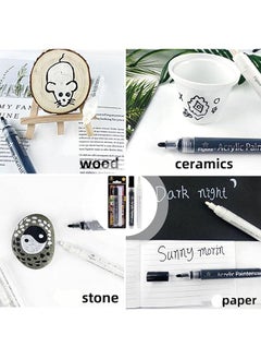 erorex 6Pcs Acrylic Paint Pens Black White Paint Pens Marker Pen For Drawing  - Image 5