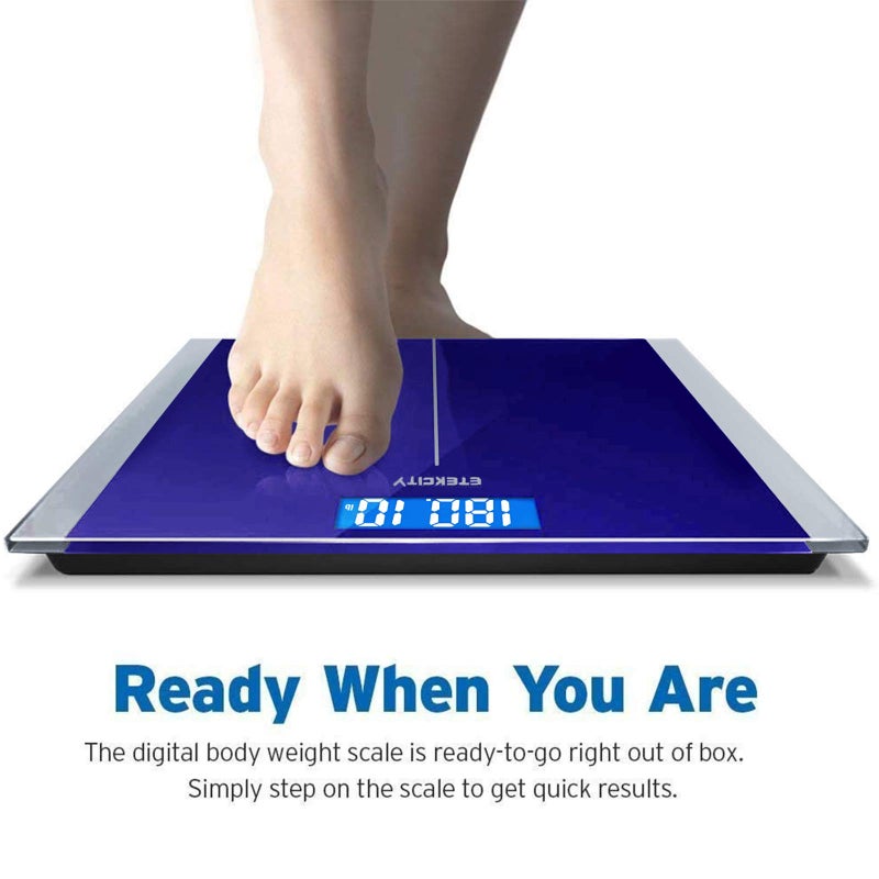 Etekcity Scale for Body Weight, Bathroom Digital Electric Scale for People, Measures Weight up to 400 lbs, Blue - Image 4